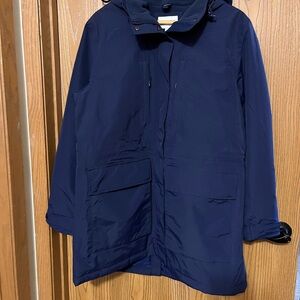 NWOT Lands’ End Women’s Sz XL (18) Blue Mid-Length Hood Parka Jacket